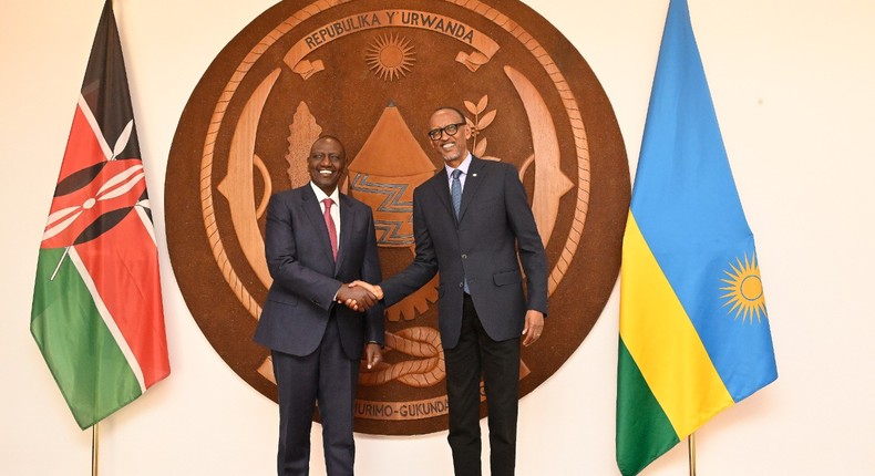 President William Ruto and his Rwandan counterpart Paul Kagame