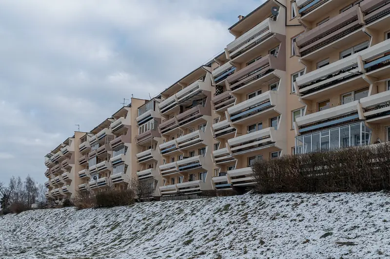 Tak osiedle prezentuje się w zimowej scenerii