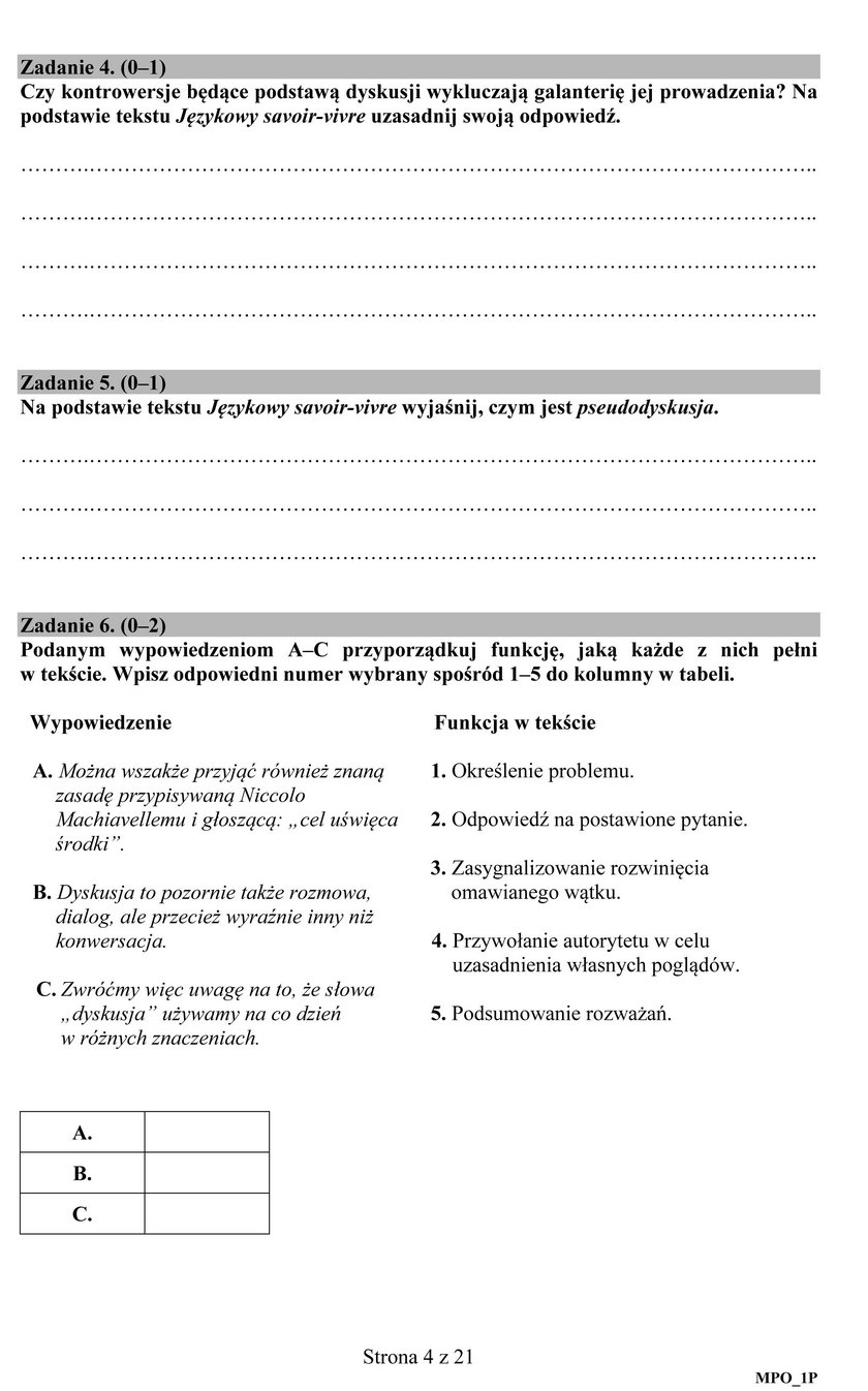 Matura 2019. Arkusze zadań z języka polskiego