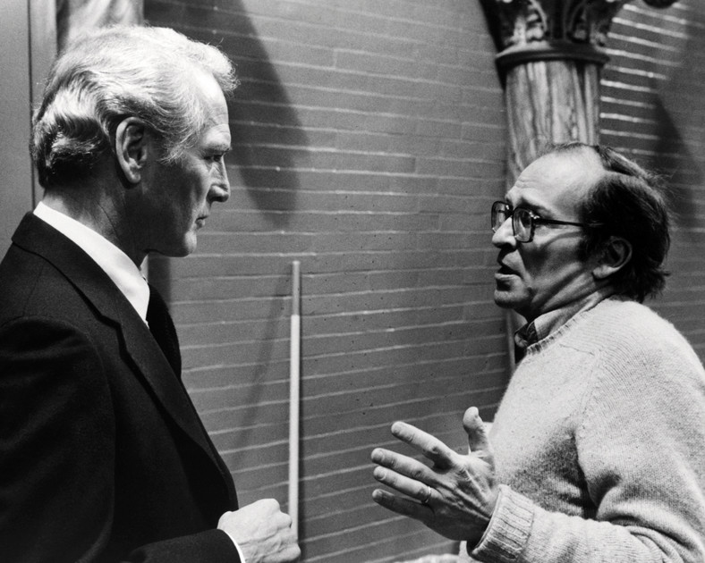 Paul Newman i Sidney Lumet na planie "Werdyktu"