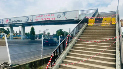Damaged Alapere foot bridge. [NAN]