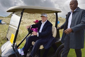 Donald Trump Visits His Golf Course in Aberdeen