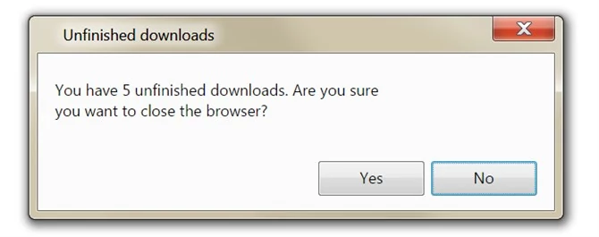 Opera 35 ostrzeże w momencie zamykania przeglądarki, gdy nie zostanie ukończone pobieranie plików