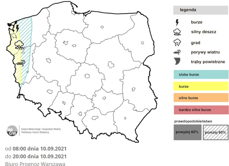 Prognoza burz na piątek