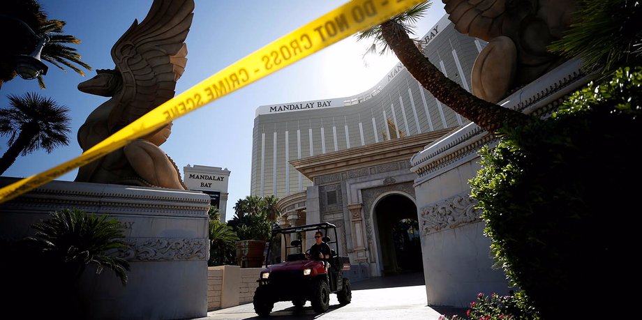 A member of the FBI leaves the Mandalay Bay hotel following the mass shooting in Las Vegas, Nevada, U.S., October 4, 2017.