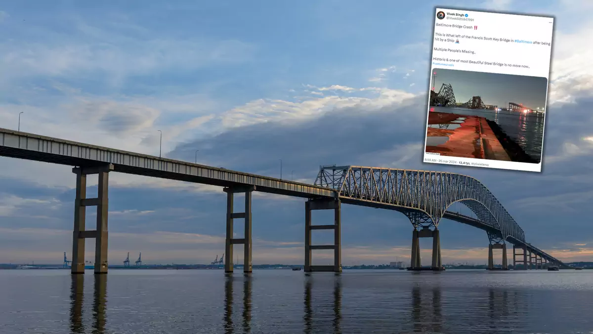 Słynny Key Bridge (Screen: Twitter/VivekSi85847001)