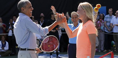Caroline Wozniacki w tenisowej partii z samym Barackiem Obamą! Zdjęcia