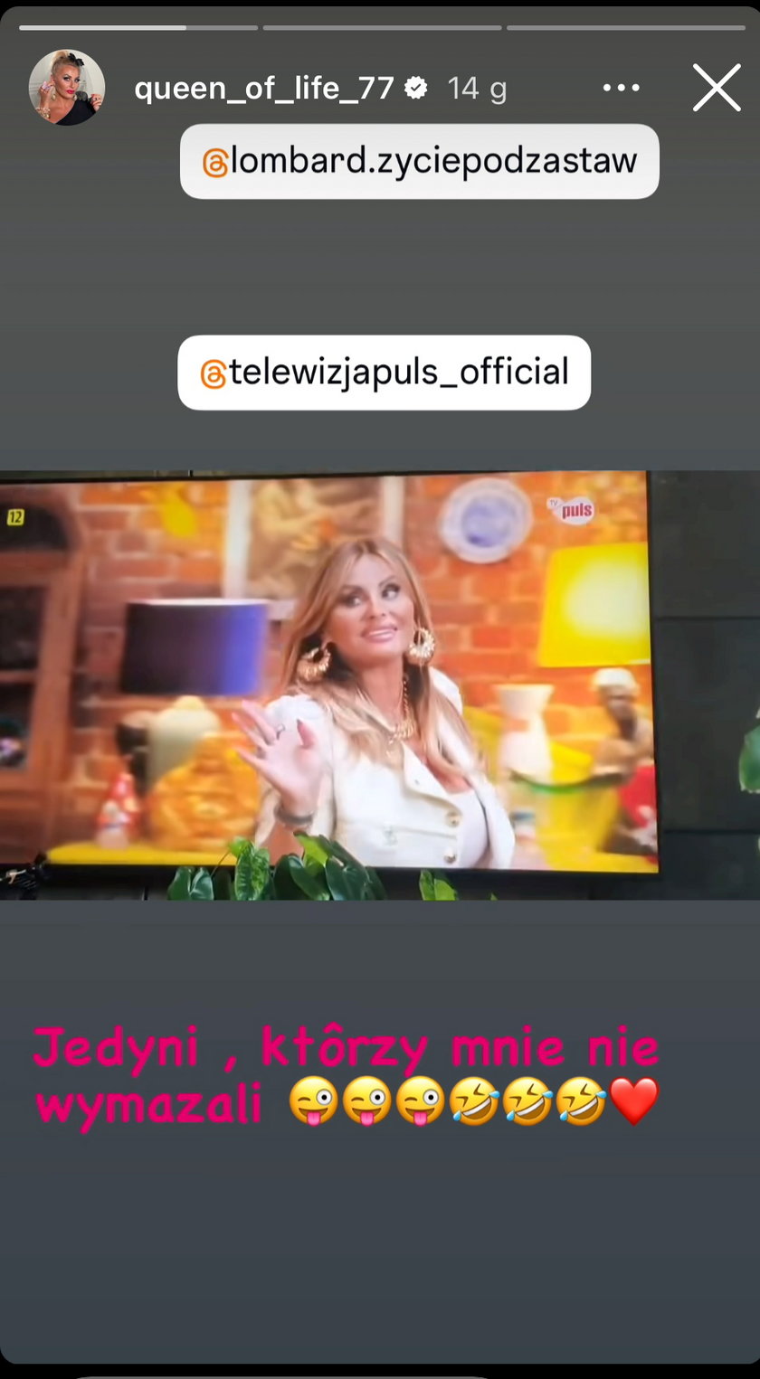 Relacja Dagmary Kaźmierskiej na Instagramie. 