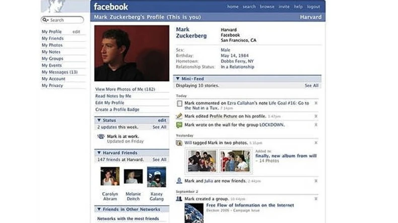 Zakerberg na Fejsbuku koji 2006. više nije "thefacebook" (klikni za uvećanje +)