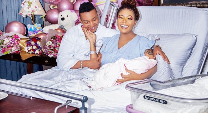 Vera Sidika, Brown Mauzo and their daughter Asia