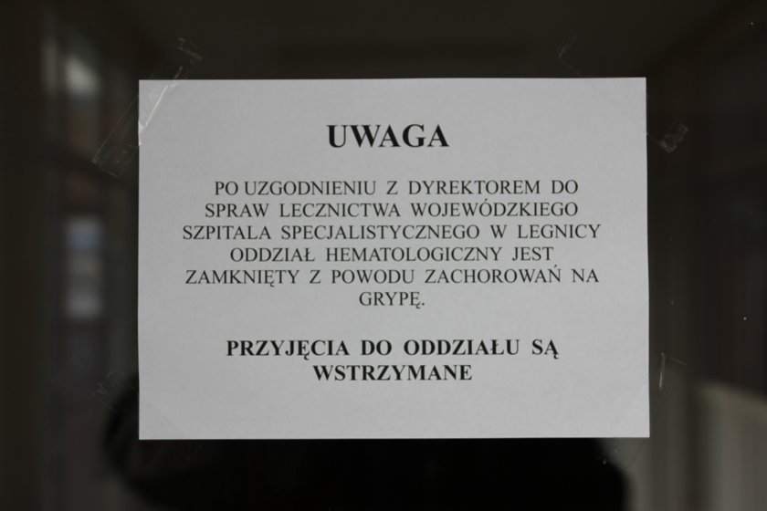 Świńska grypa w szpitalu w Legnicy