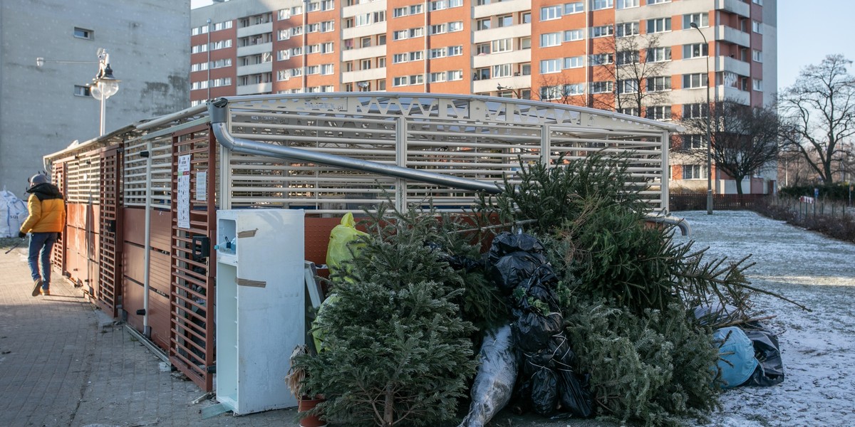 Choinkę zostawiamy pod altaną śmietnikową. 