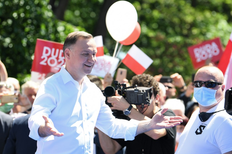 Prezydent Andrzej Duda podczas spotkania z mieszkańcami w Stalowej Woli