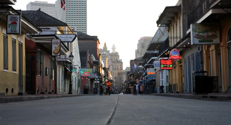 US recession bourbon street