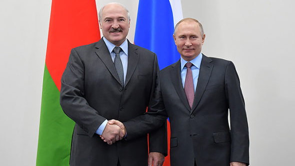 Prezydent Białorusi A. Łukaszenka  oraz Prezydent Rosji W. Putin fot. president.gov.by
