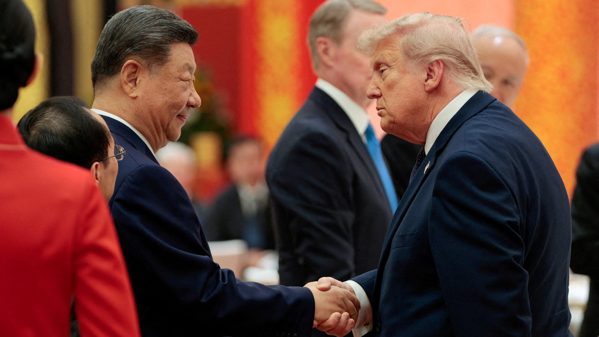 Donald Trump a Si Ťin-pching v Pekingu, 14.5.2026