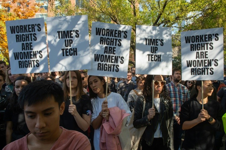 In November 2018, Google employees staged a walkout in New York -- and in other locations around the world -- over workplace sexual harassment