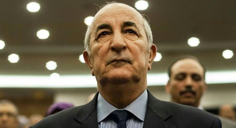 Abdelmadjid Tebboune attends a meeting of Algeria's ruling National Liberation Front (FLN) on February 2, 2016