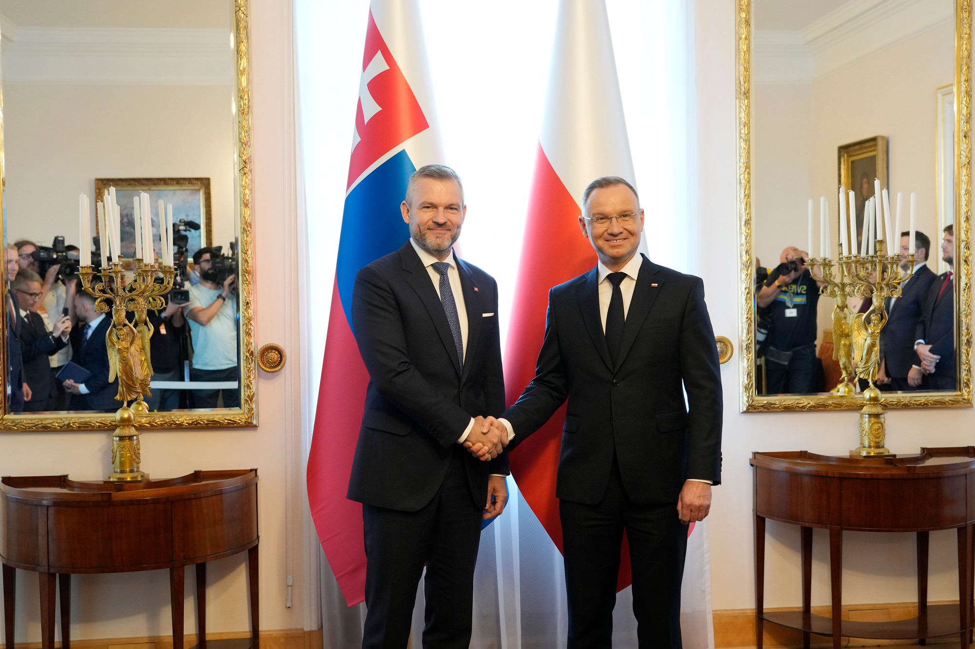Poľský prezident Andrzej Duda a slovenský prezident Peter Pellegrini.