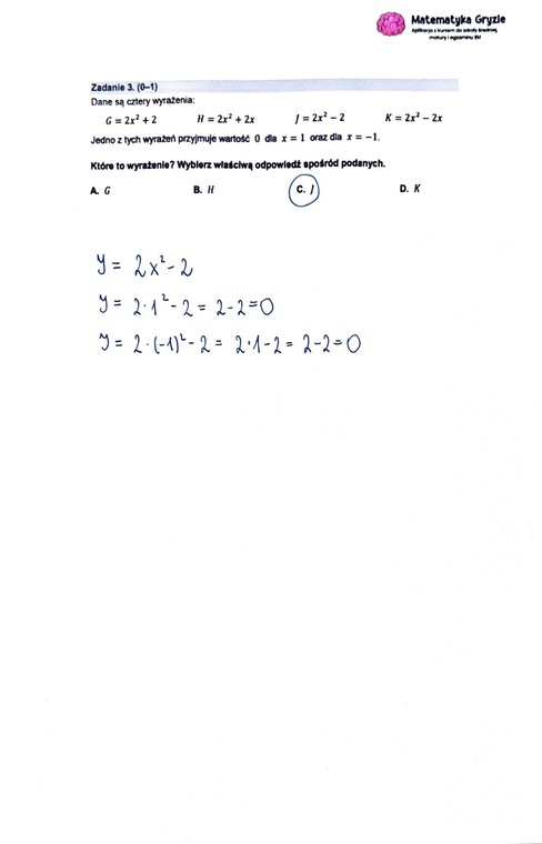 Egzamin ósmoklasisty 2023 z matematyki - zadanie 3