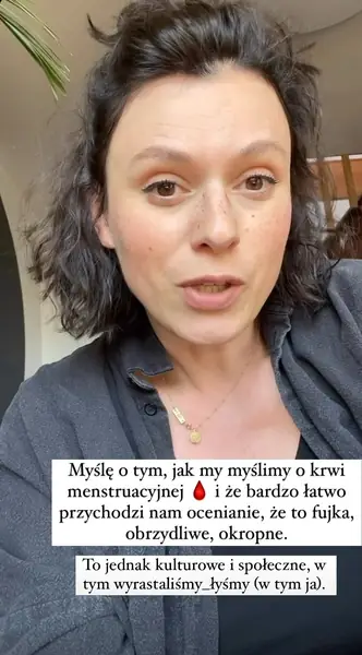 Paulina Górska przekonuje, abyśmy myślały o krwi menstruacyjnej jako o czymś normalnym Fot. @eko.paulinagorska