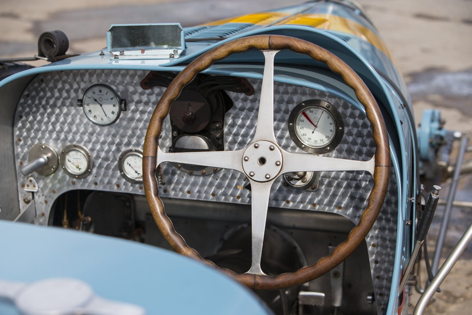 "As delivered, they lacked a rear-view mirror and an engine driven air pump for the fuel tank," the auction house said. "Since a riding mechanic was still mandatory for Grand Prix racing, his duties included maintaining fuel pressure while also acting as the driver's lookout to spot any imminent overtake from behind."