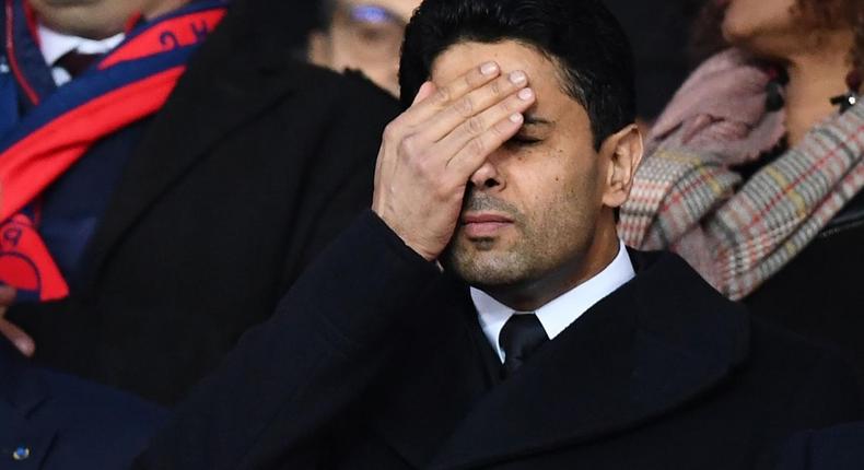 Nasser Al-Khelaïfi lors d'un match du PSG.