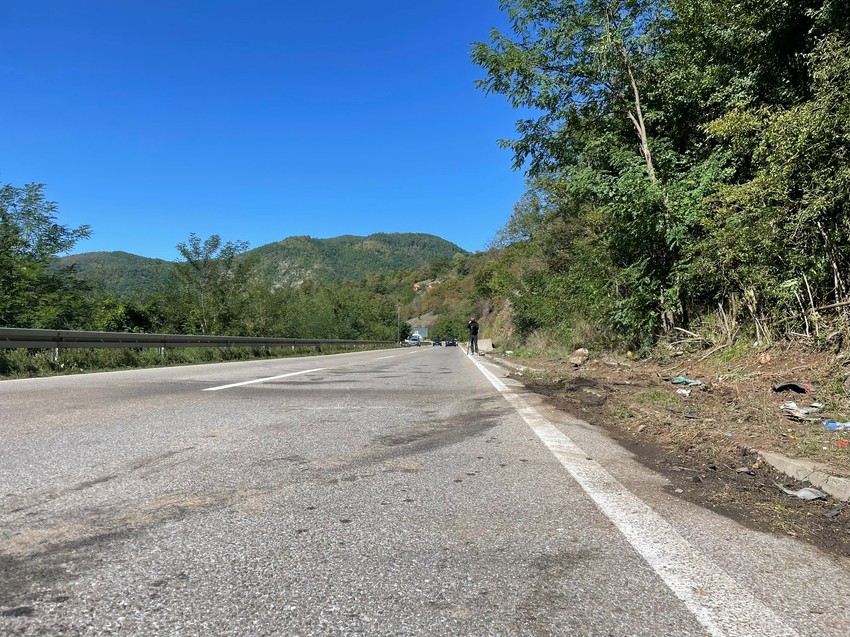 Mesto saobraćajne nesreće kod Ušća, Raška - Kraljevo