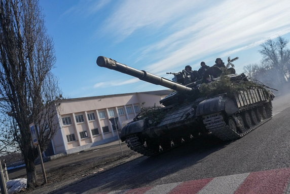 Ukraiński czołg dziś rano na wschodzie Ukrainy