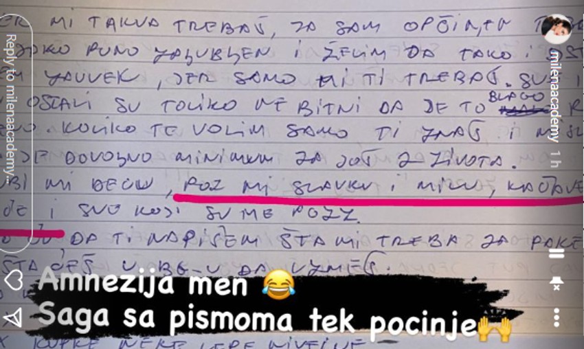 Milena Kačavenda objava