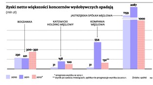 Zyski kopalń będą mniejsze
