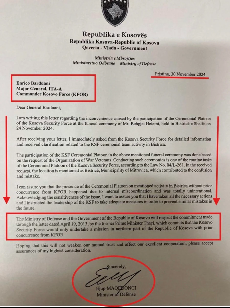 Ejup Maćedonci garantuje komandantu Kfora da snage KBS neće ulaziti na sever KiM