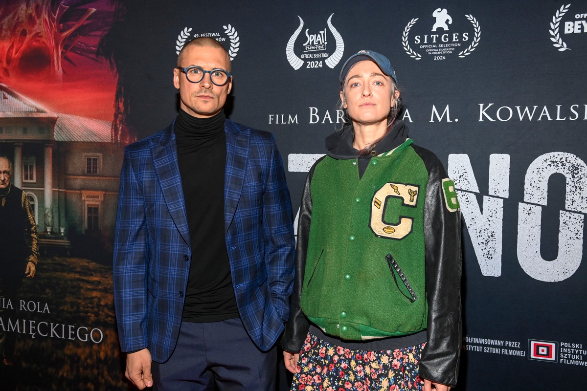 Mateusz Damięcki i Matylda Damięcka na premierze filmu "Cisza nocna". To ostatnia produkcja, w której wystąpił ich zmarły rok temu ojciec