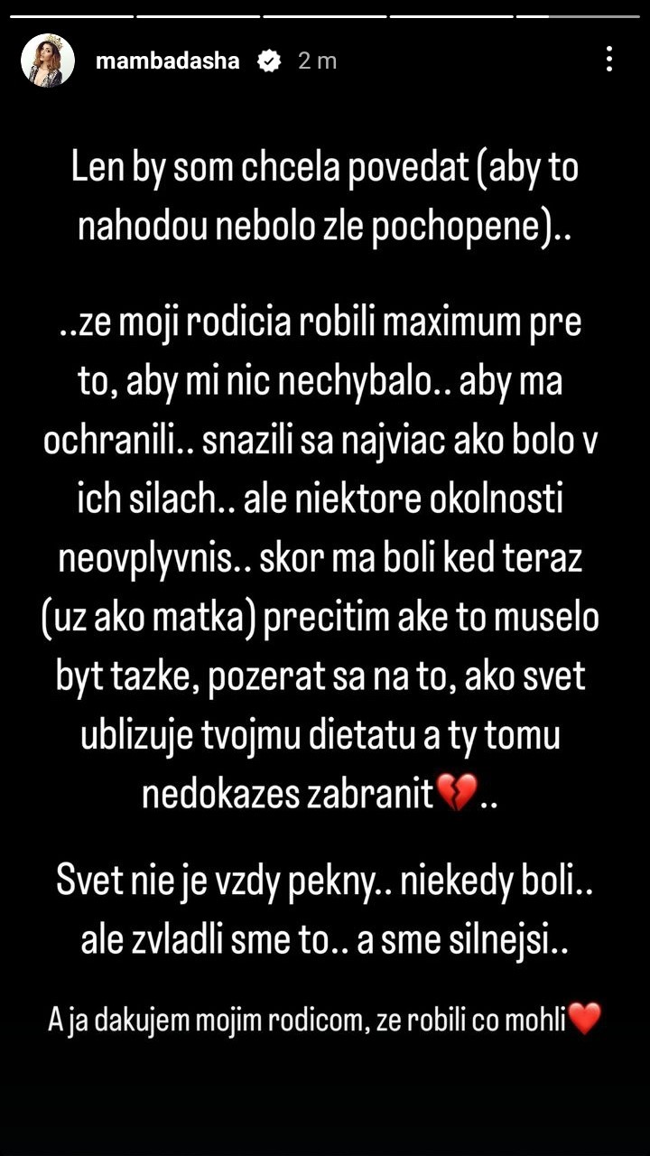 Mamba Dasha prehovorila o náročnom detstve.