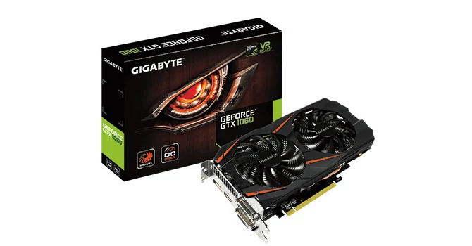 Gigabyte GeForce GTX 1060 Windforce OC 6GB. Jedna z najtańszych wersji 6 GB tego modelu karty graficznej, a jednocześ­nie bardzo wydajna.