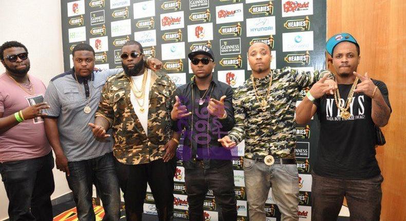 Davido with his HKN crew at the 2013 Headies 