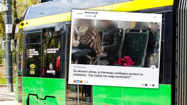 Mokry parasol w tramwaju."Czy ludzie naprawdę nie mają wyobraźni?"