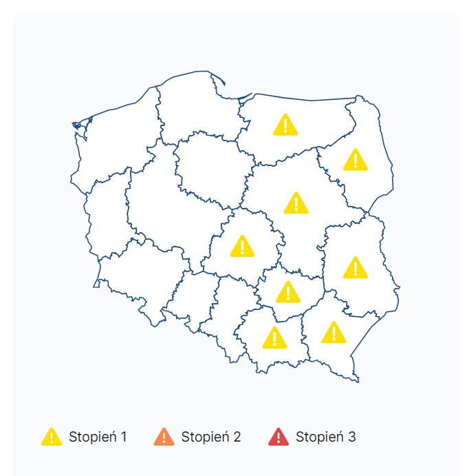 IMGW wydało alerty ostrzegające przed silnym wiatrem