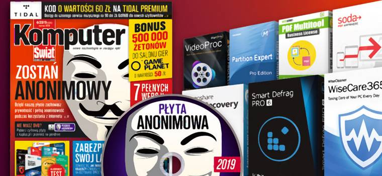 Komputer Świat 4/2019: TIDAL Premium, Płyta Anonimowa 2019, testy antywirusów i SSD