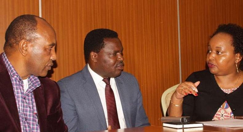 Governors Francis Kimemia (L), Muthomi Njuki (C) and Anne Waiguru (R) during a past meeting