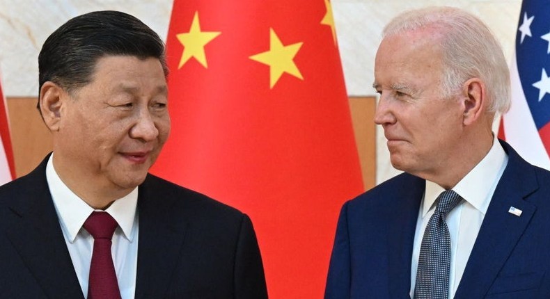 US President Joe Biden (R) and China's President Xi Jinping (L) meet on the sidelines of the G20 Summit in Nusa Dua on the Indonesian resort island of Bali on November 14, 2022.SAUL LOEB/AFP via Getty Images