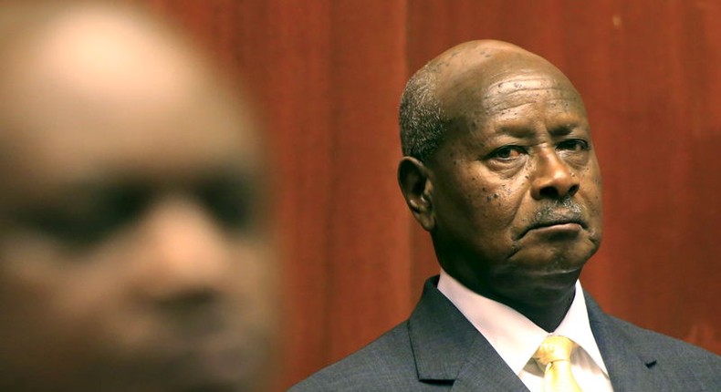 Uganda's President Yoweri Museveni prepares to deliver his state of the nation address in the capital Kampala June 4, 2015. REUTERS/James Akena