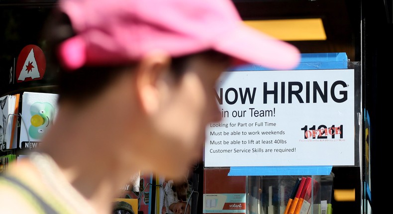 The US economy added 517,000 payrolls in January, according to Friday's jobs report.John Smith/VIEWpress/Getty Images