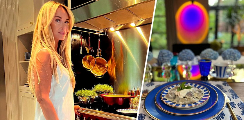 Joanna Przetakiewicz gotuje pierogi z jagodami w kuchni ociekającej luksusem. Ale fani zachwycają się nie tylko potrawą i wnętrzem...