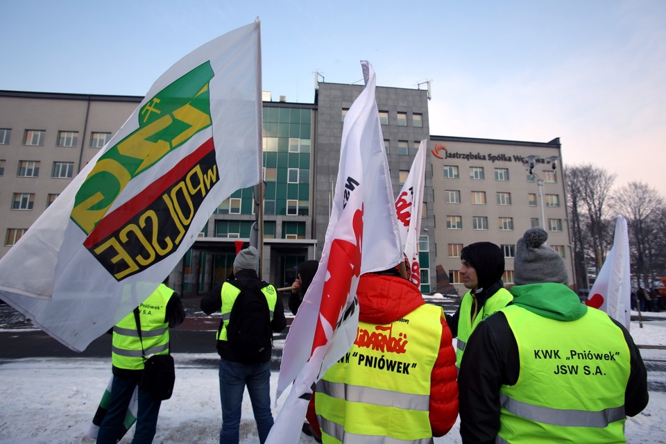 JASTRZĘBIE ZDRÓJ PROTEST POD JSW (Protestujący)