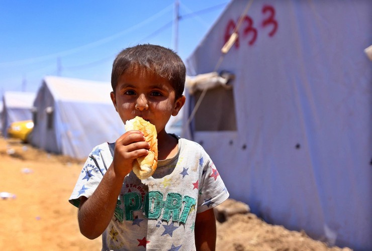 Obóz uchodźców w poblizu miasta Erbil