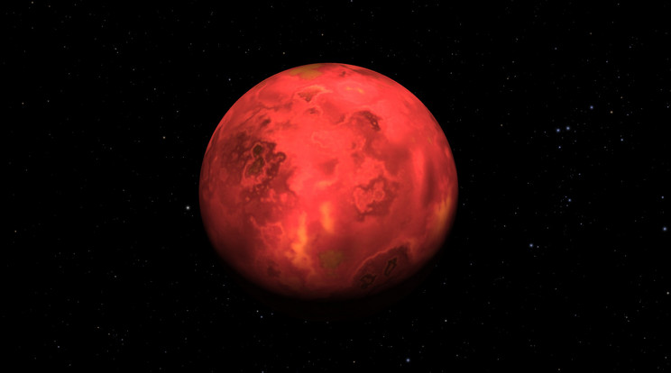 A GJ 367 b megjelenése a NASA szerint. Talán egy kozmikus ütközés fosztotta meg kőzetköpenyétől az egykor sokkal nagyobb bolygót. A csupaszon maradt mag szinte teljes egészében vasból van. Ez az egyik legsűrűbb bolygó, amit ismerünk. / Kép: NASA