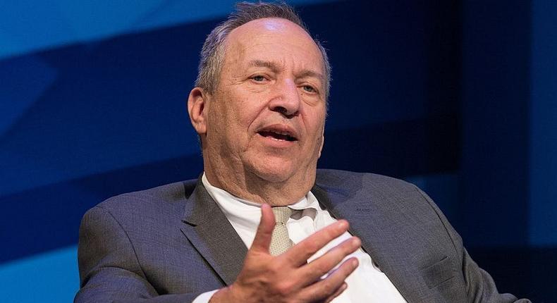 Former Treasury Secretary Larry Summers speaks at the Spring Meetings of the International Monetary Fund and the World Bank in Washington, DC, on April 16, 2015.NICHOLAS KAMM/AFP via Getty Images
