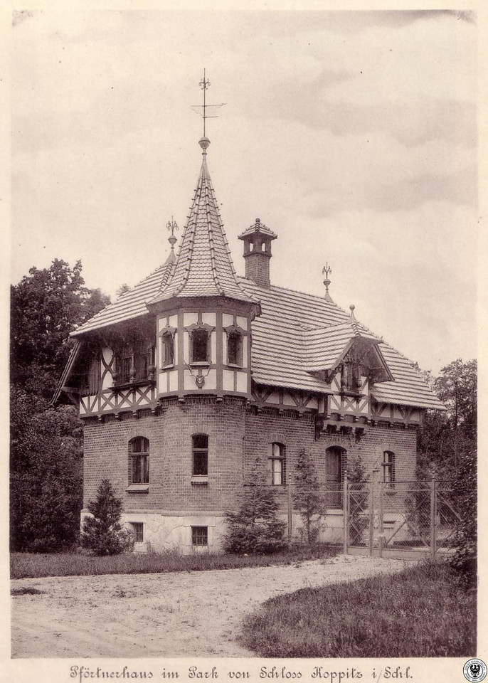 Kopice, pałac Schaffgotschów - dom klucznika w parku pałacowym, rok 1899 