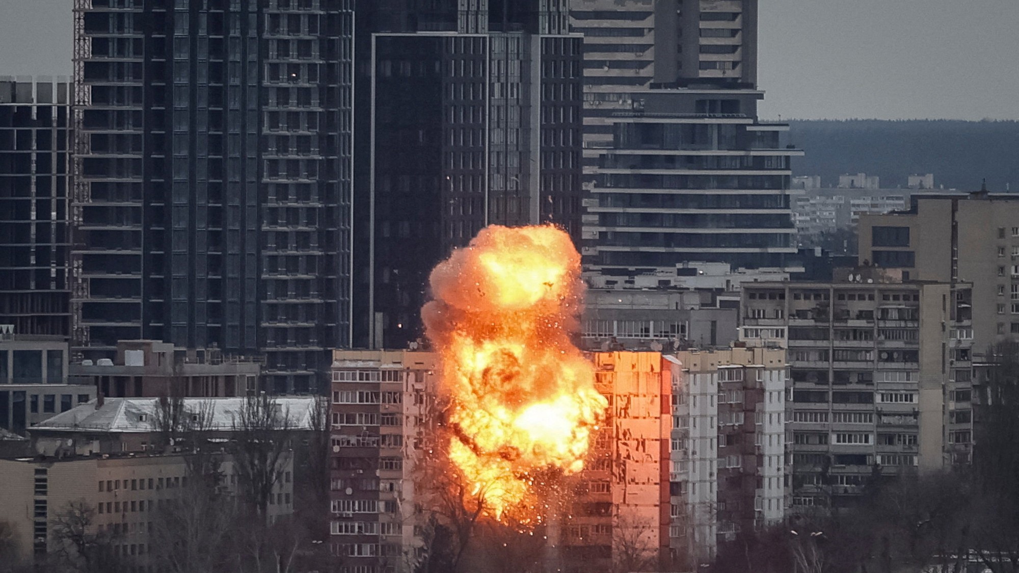 Ruské útoky na Kyjev.